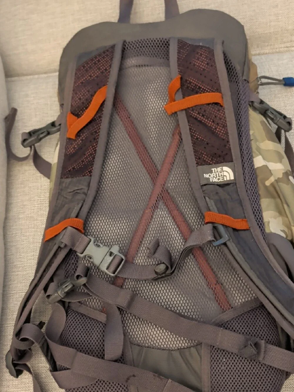 The North Face Megamouth Camo Backpack in Olive and Gray